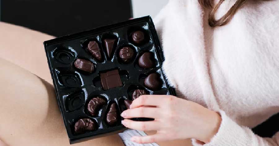 woman with chocolates